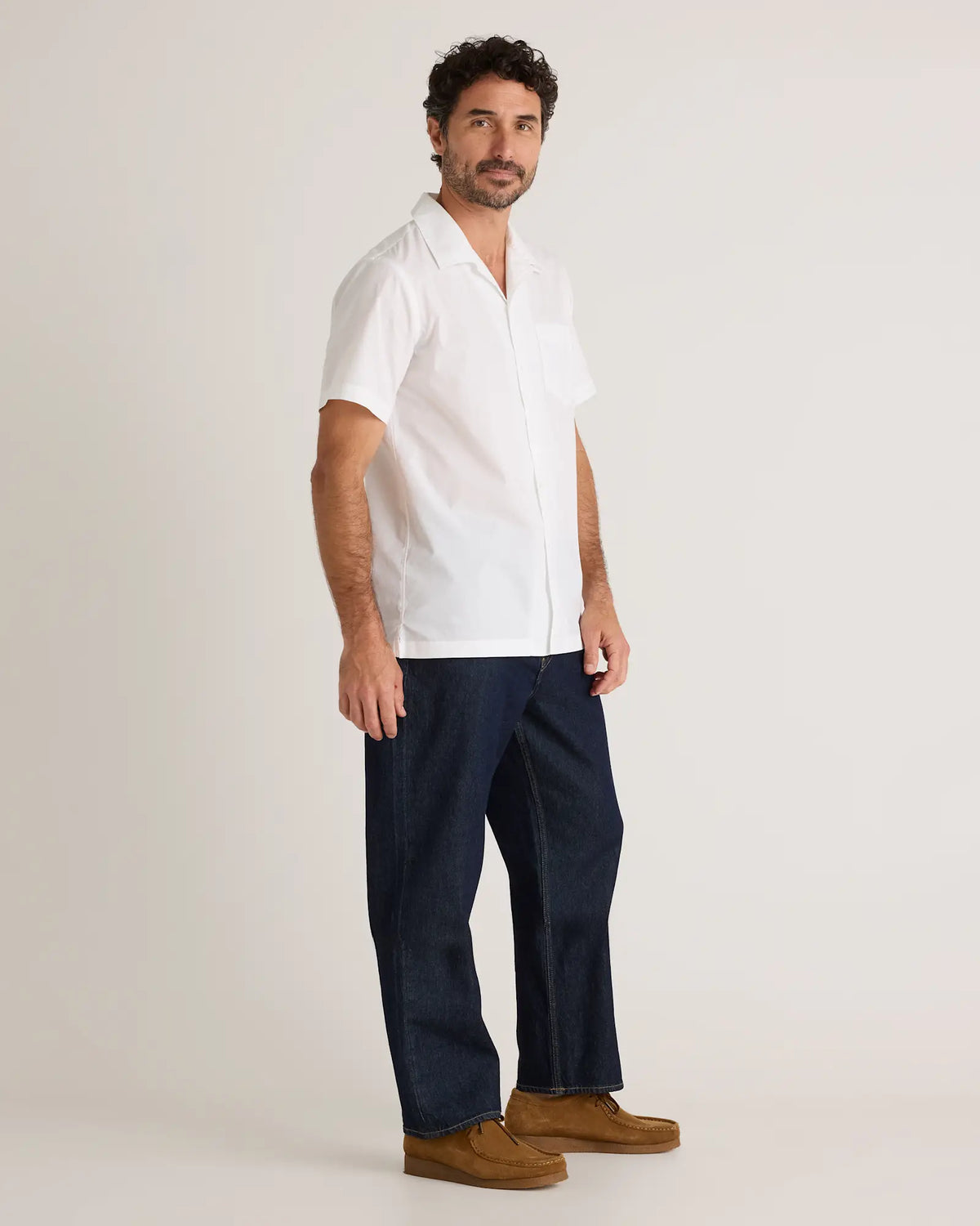 Organic Cotton Stretch Poplin Camp Shirt - US 1529