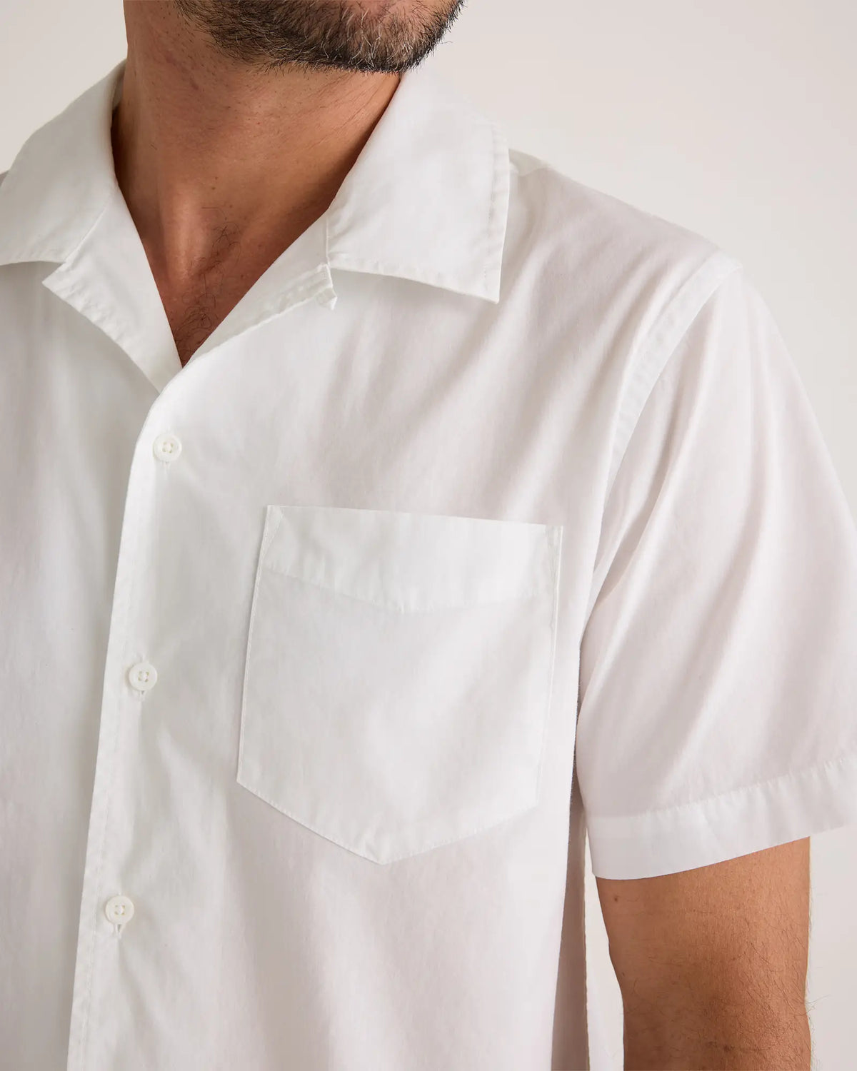 Organic Cotton Stretch Poplin Camp Shirt - US 1529