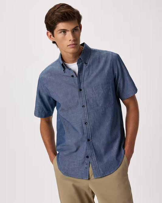 100% Organic Chambray Short Sleeve Shirt - US 3696
