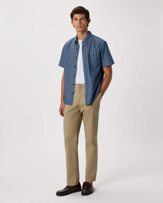 100% Organic Chambray Short Sleeve Shirt - US 3696