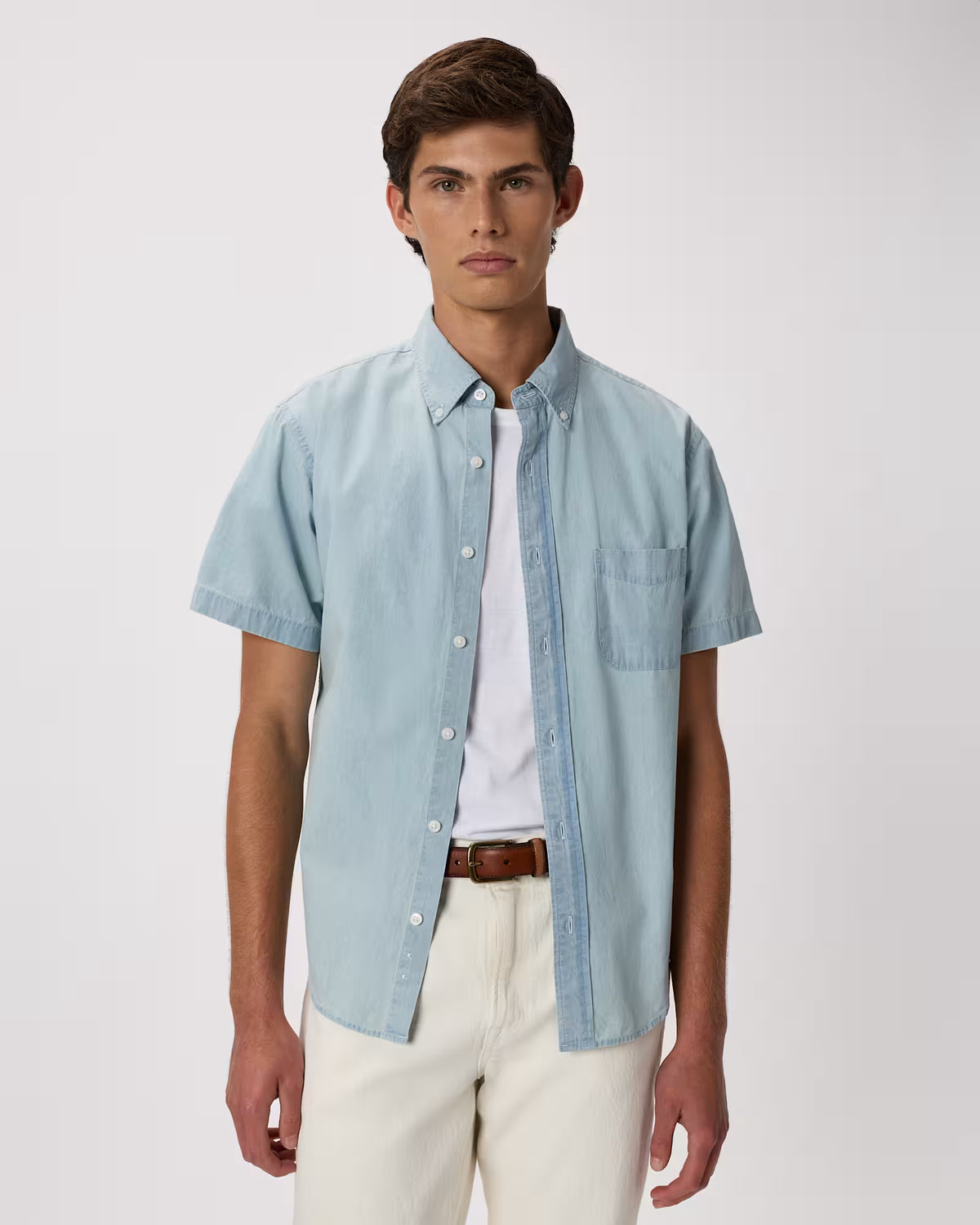 100% Organic Chambray Short Sleeve Shirt - US 4652