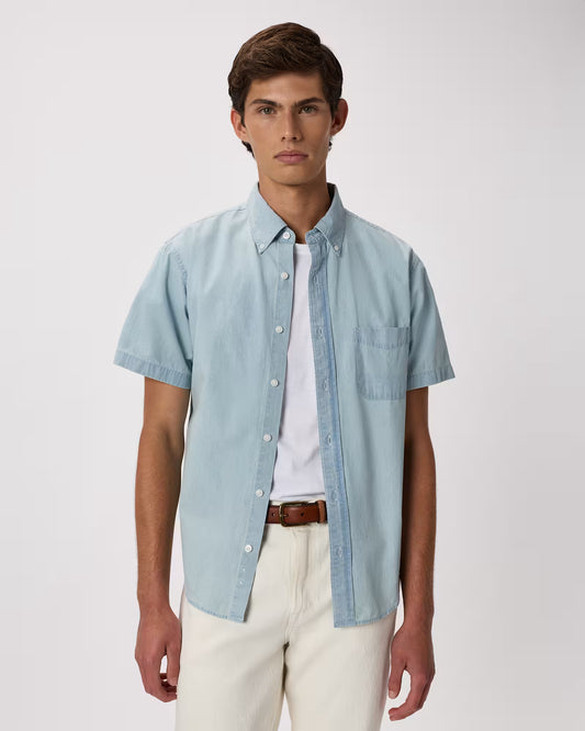 100% Organic Chambray Short Sleeve Shirt - US 4652