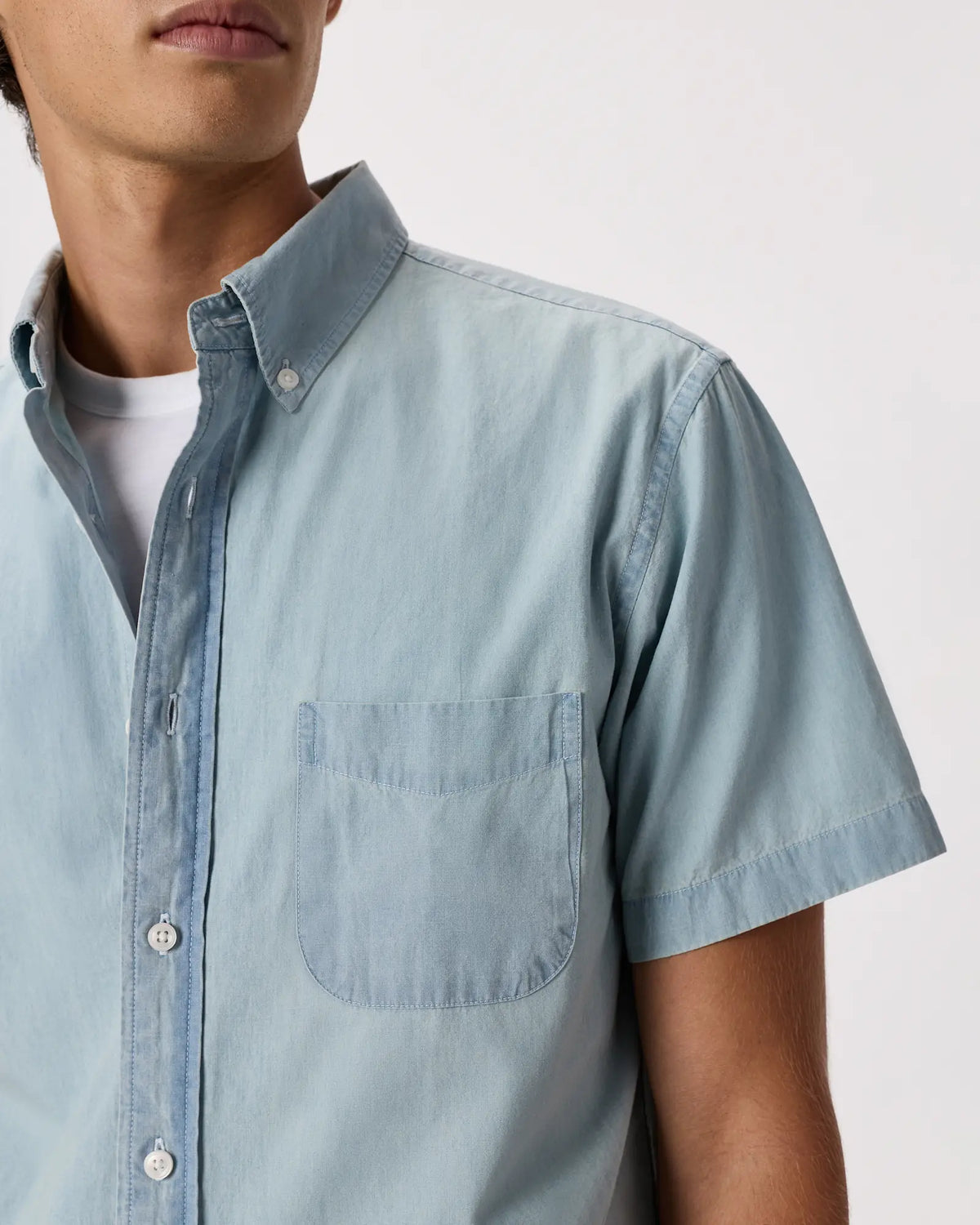 100% Organic Chambray Short Sleeve Shirt - US 4652