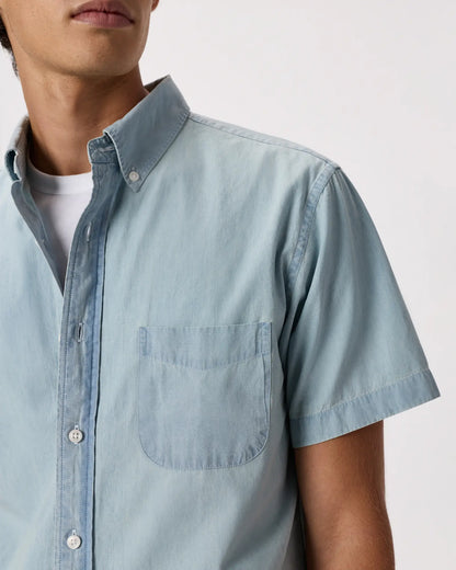 100% Organic Chambray Short Sleeve Shirt - US 4652