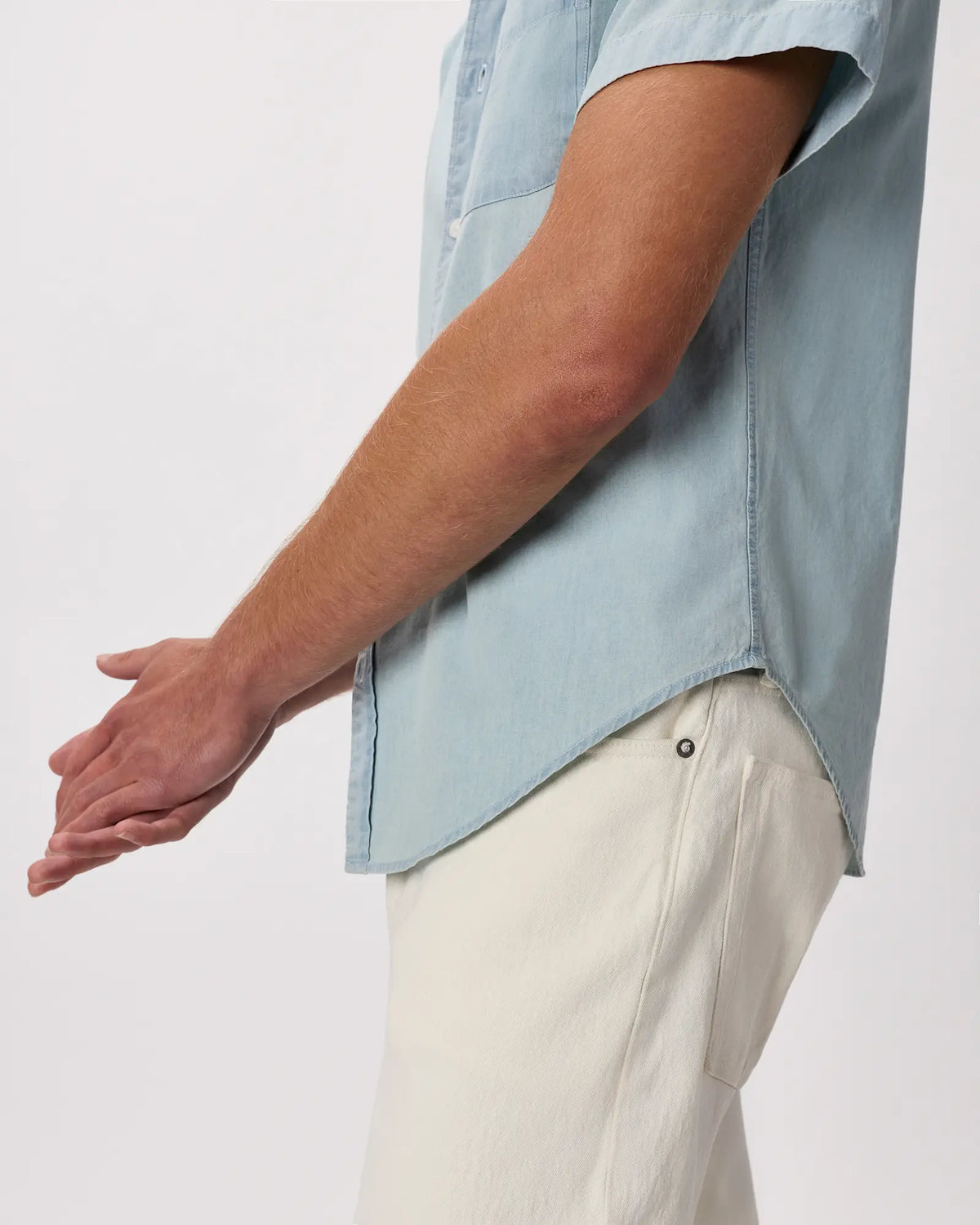 100% Organic Chambray Short Sleeve Shirt - US 4652
