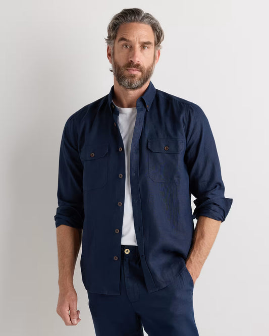 100% European Linen Utility Shirt - US 4389