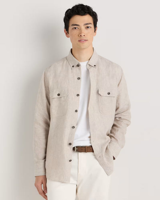 100% European Linen Utility Shirt - US 9558