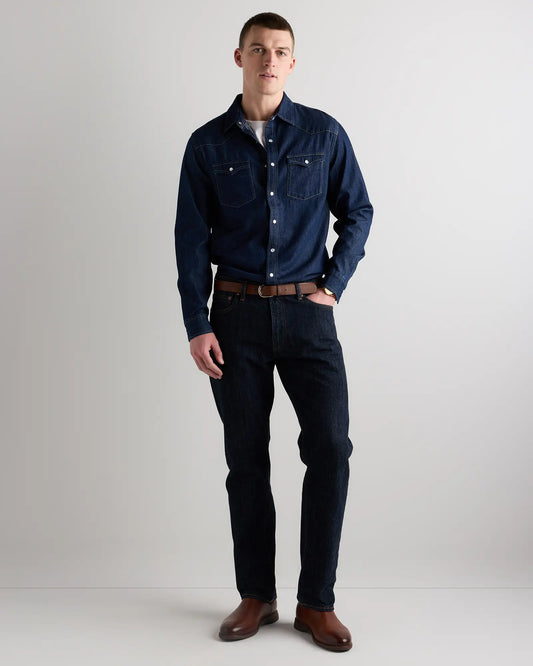 Pearl Snap Denim Western Shirt - US 4230