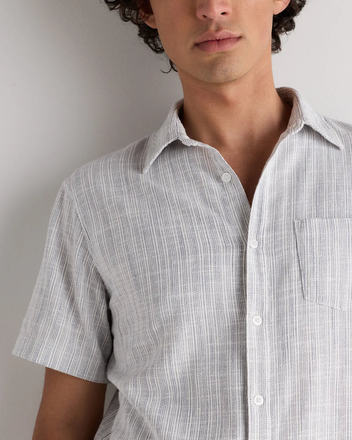 Organic Cotton Stretch Selvage Short Sleeve Shirt - US 8821