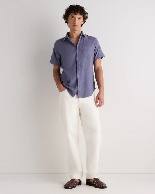 Organic Cotton Stretch Selvage Short Sleeve Shirt - US 2750