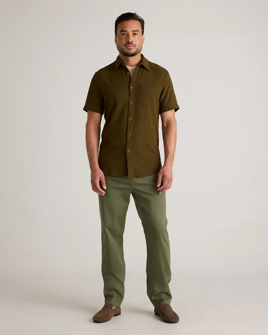 Organic Cotton Stretch Selvage Short Sleeve Shirt - US 7676