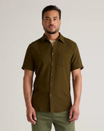 Organic Cotton Stretch Selvage Short Sleeve Shirt - US 7676