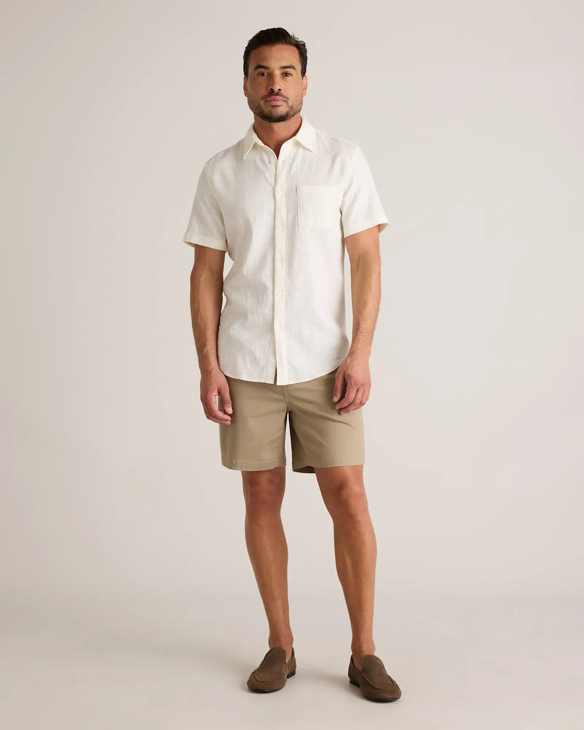 Organic Cotton Stretch Selvage Short Sleeve Shirt - US 6899