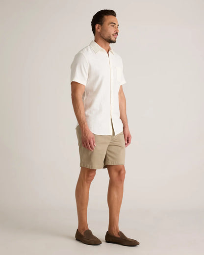 Organic Cotton Stretch Selvage Short Sleeve Shirt - US 6899