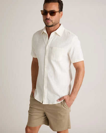 Organic Cotton Stretch Selvage Short Sleeve Shirt - US 6899