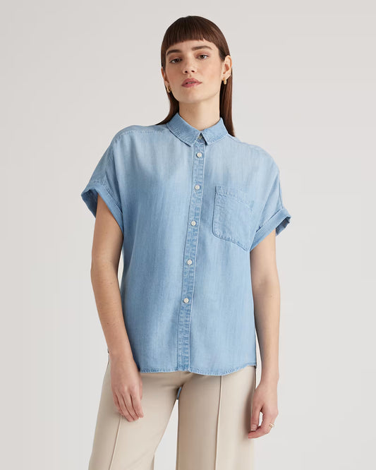 Chambray Tencel Short Sleeve Shirt - US 8936