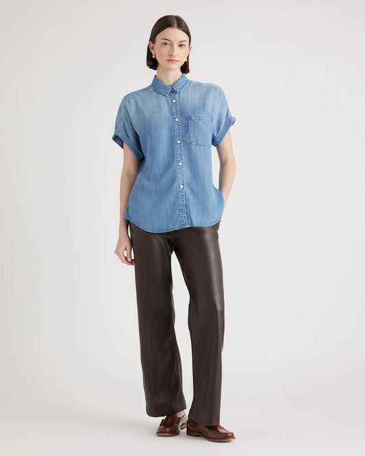 Chambray Tencel Short Sleeve Shirt - US 1280