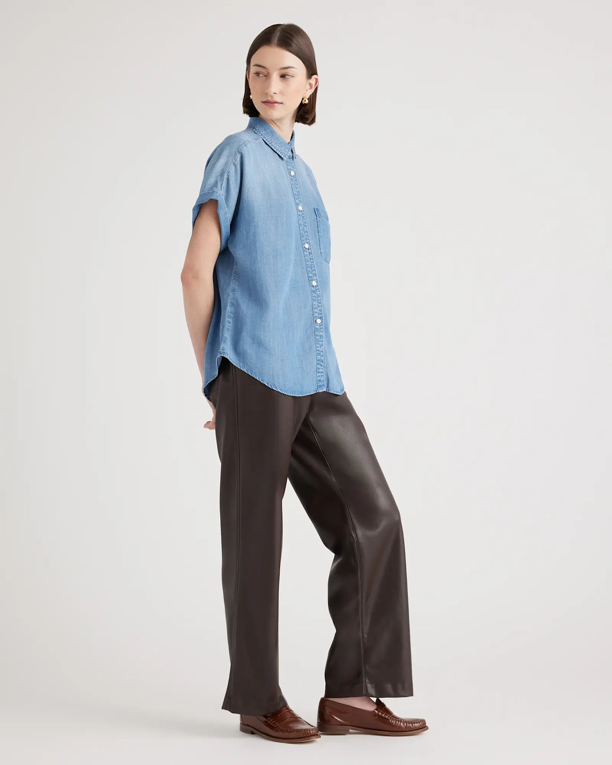 Chambray Tencel Short Sleeve Shirt - US 1280