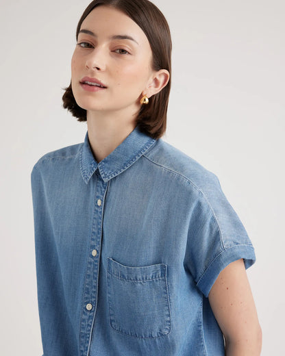 Chambray Tencel Short Sleeve Shirt - US 1280