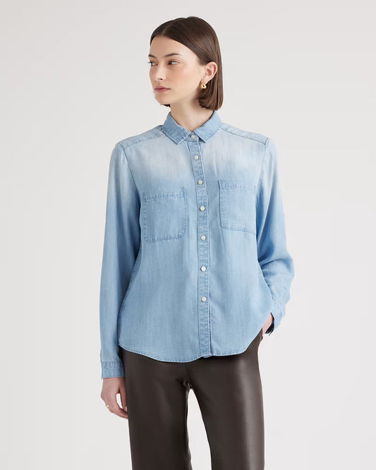 Chambray Tencel Long Sleeve Shirt - US 1560