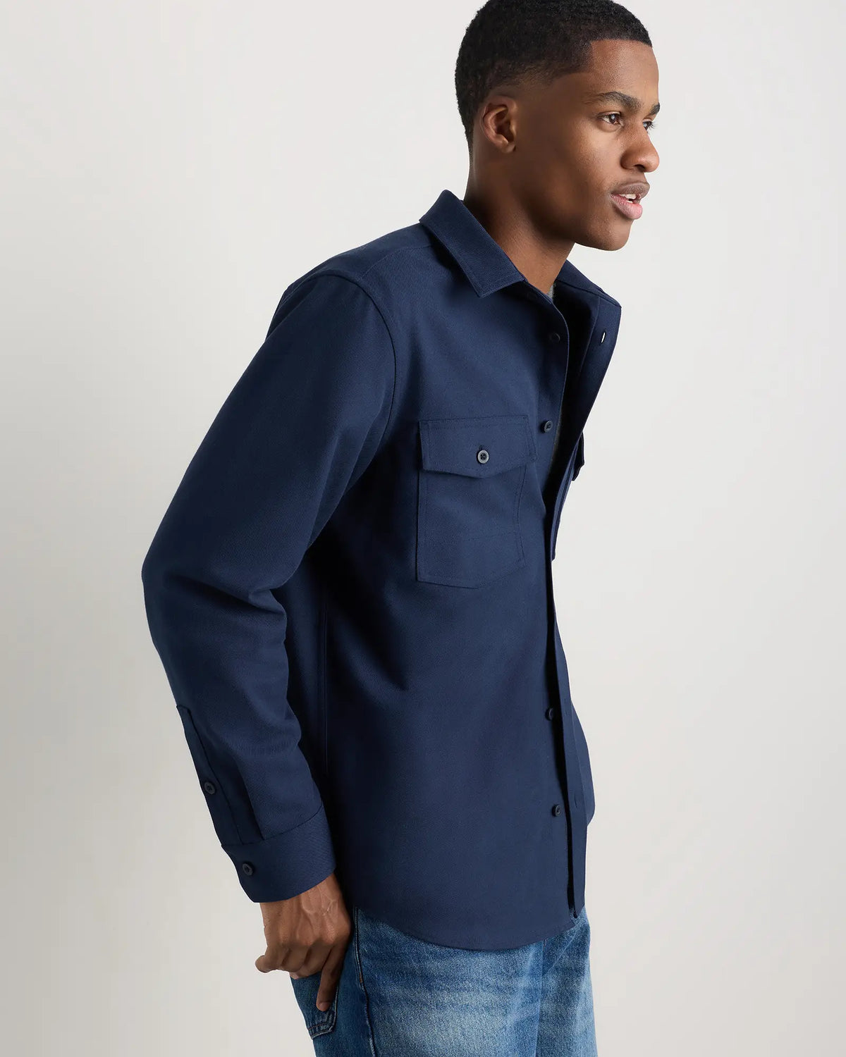 Brushed Cotton Wool Utility Overshirt - US 9047