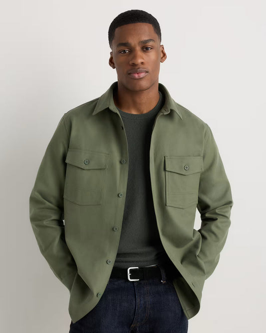 Brushed Cotton Wool Utility Overshirt - US 9713