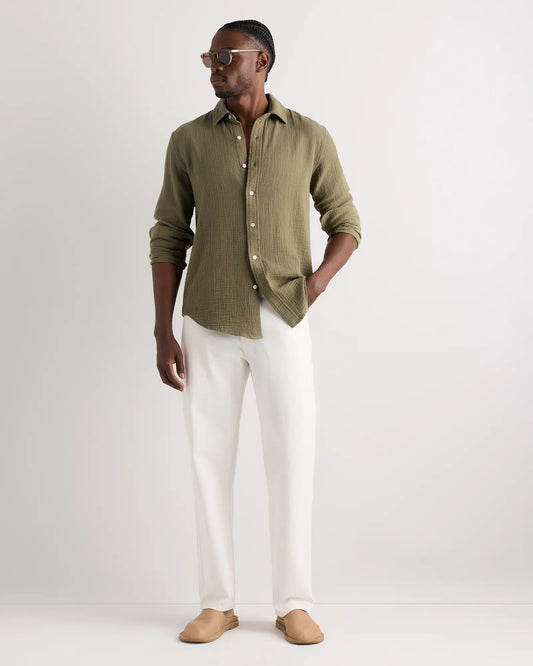 100% Organic Cotton Gauze Long Sleeve Shirt - US 0678