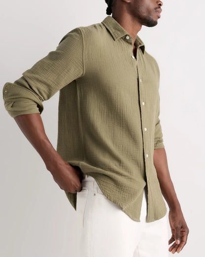 100% Organic Cotton Gauze Long Sleeve Shirt - US 0678