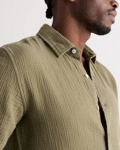 100% Organic Cotton Gauze Long Sleeve Shirt - US 0678