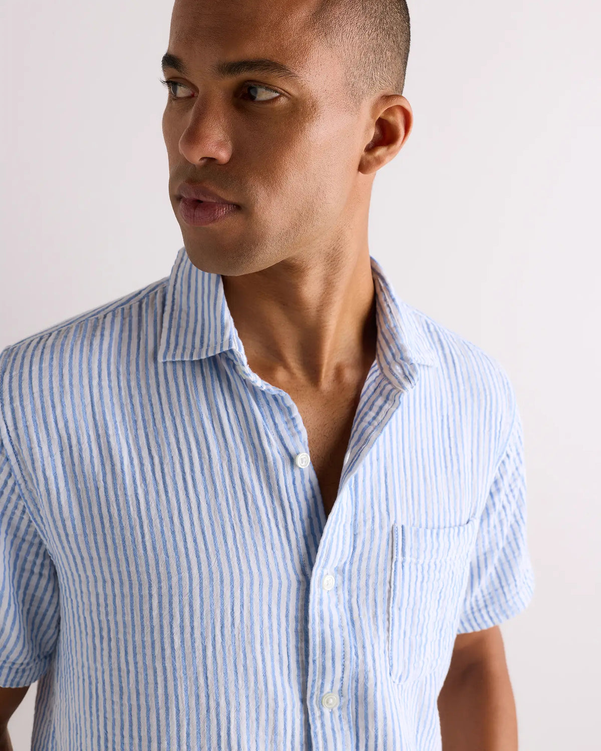 100% Organic Cotton Gauze Short Sleeve Shirt - US 3291