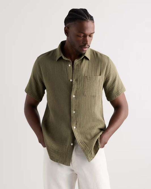 100% Organic Cotton Gauze Short Sleeve Shirt - US 5153