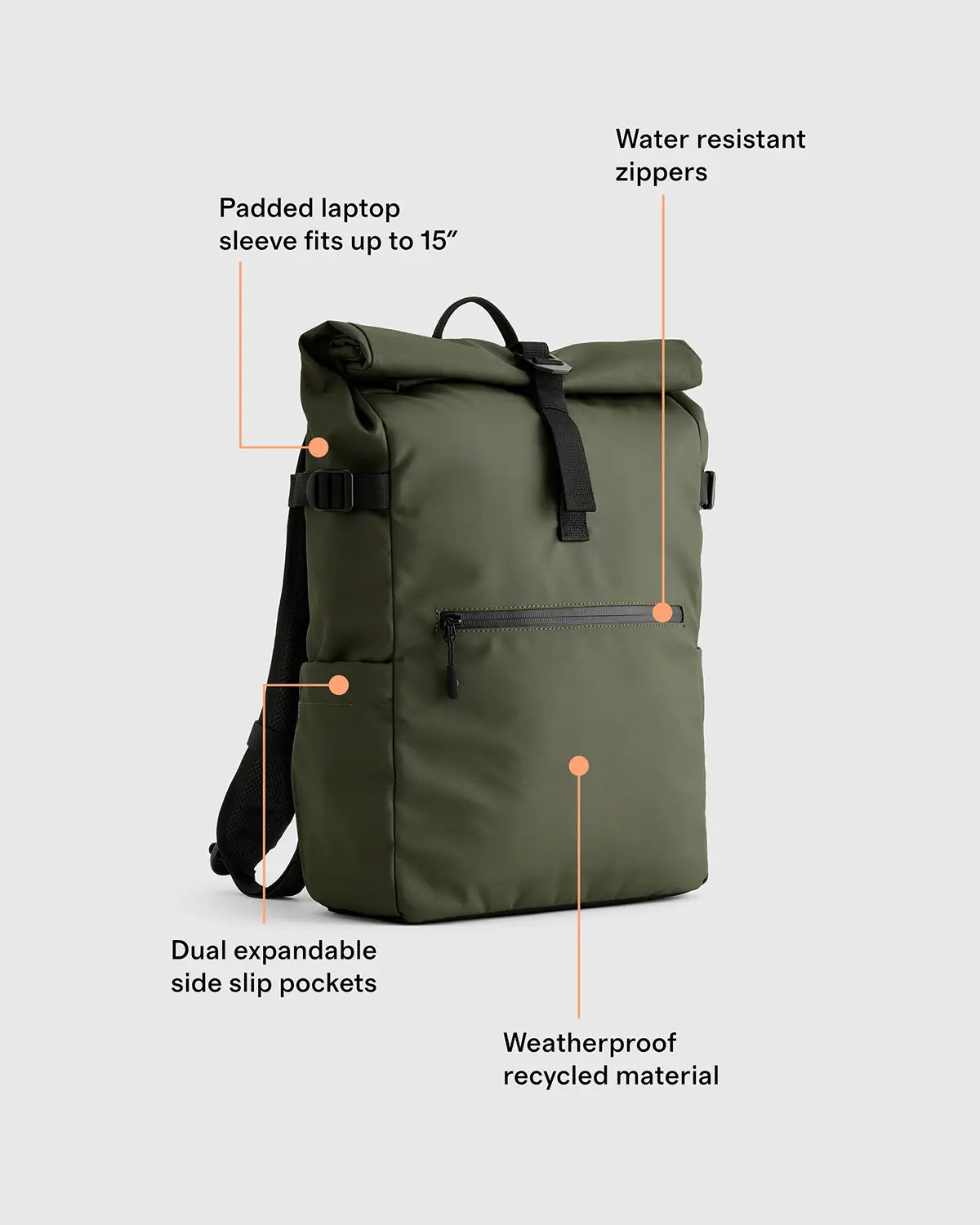 Weather Proof Roll-Top Backpack - US 3064
