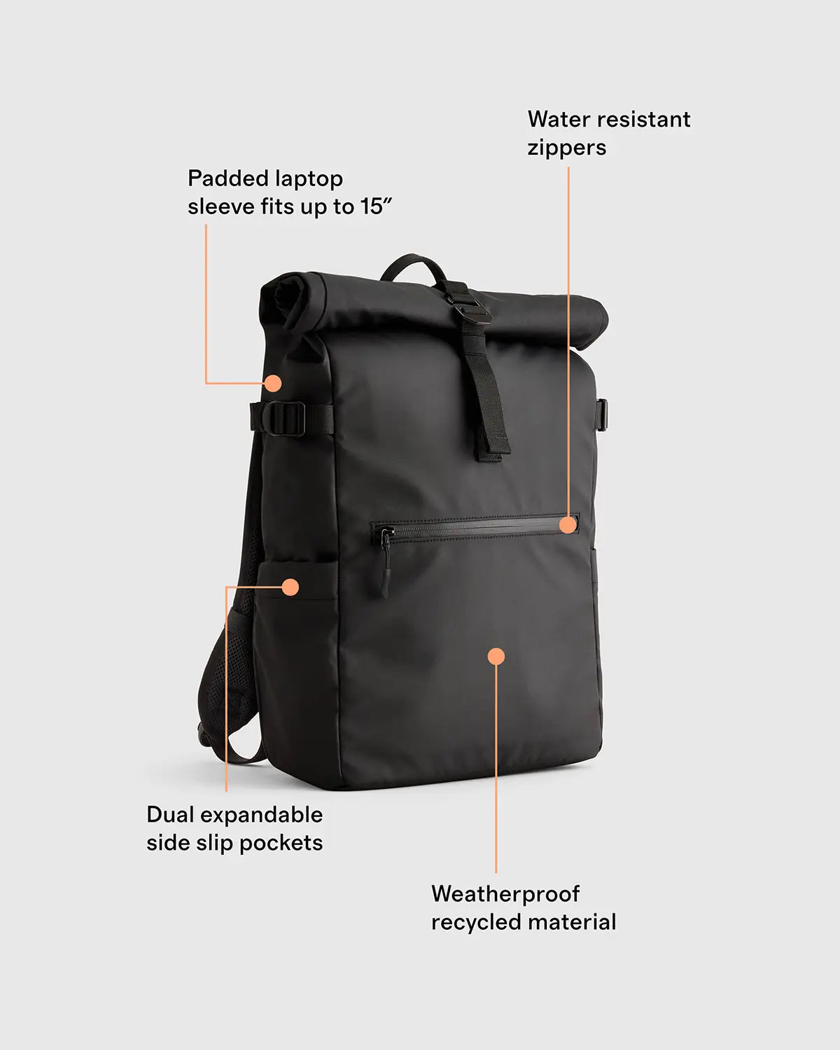 Weather Proof Roll-Top Backpack - US 8825