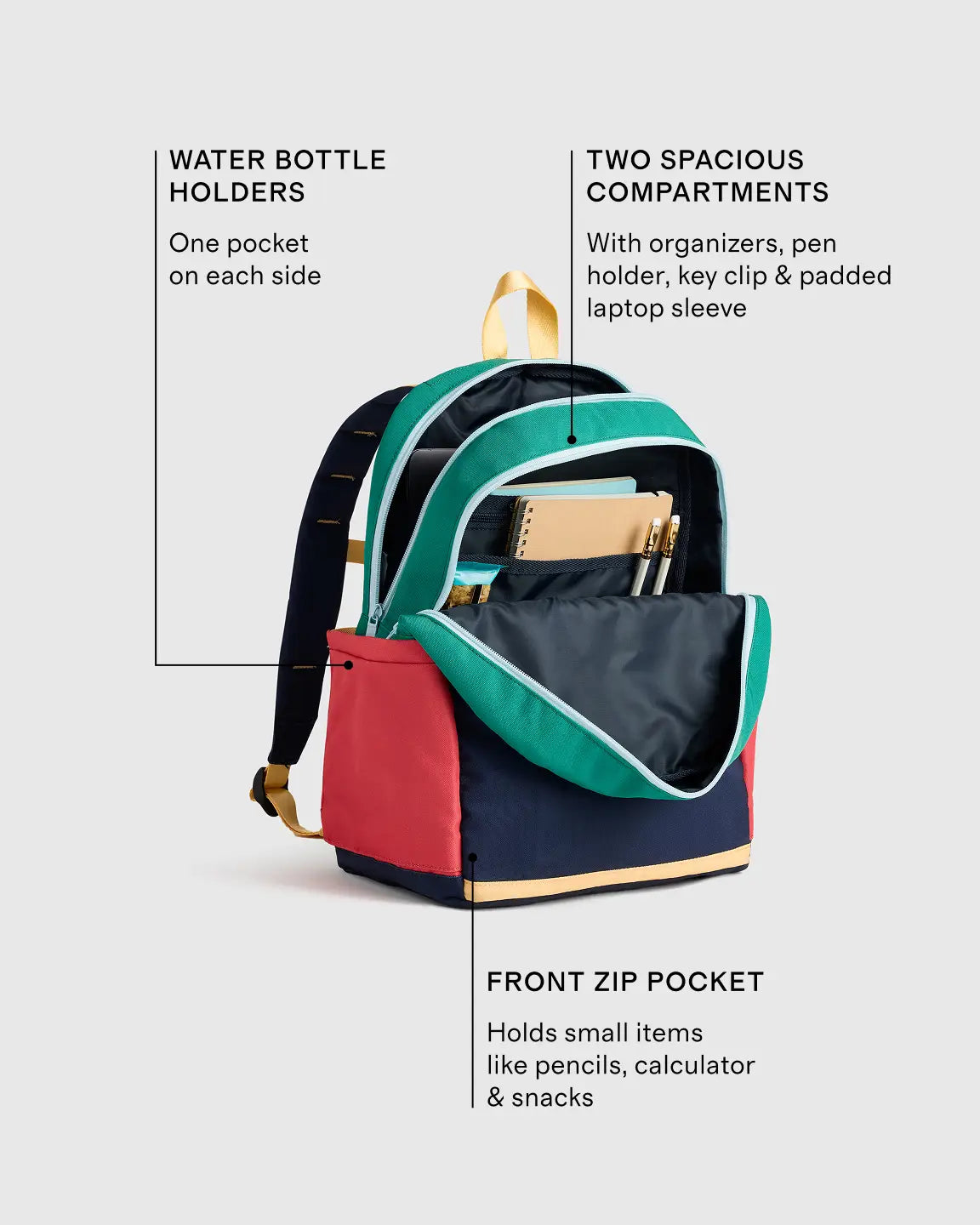 Recycled Double Pocket Backpack - US 5867