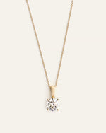 14k Gold Lab Grown Diamond Solitaire Pendant - 1ct - US 0647