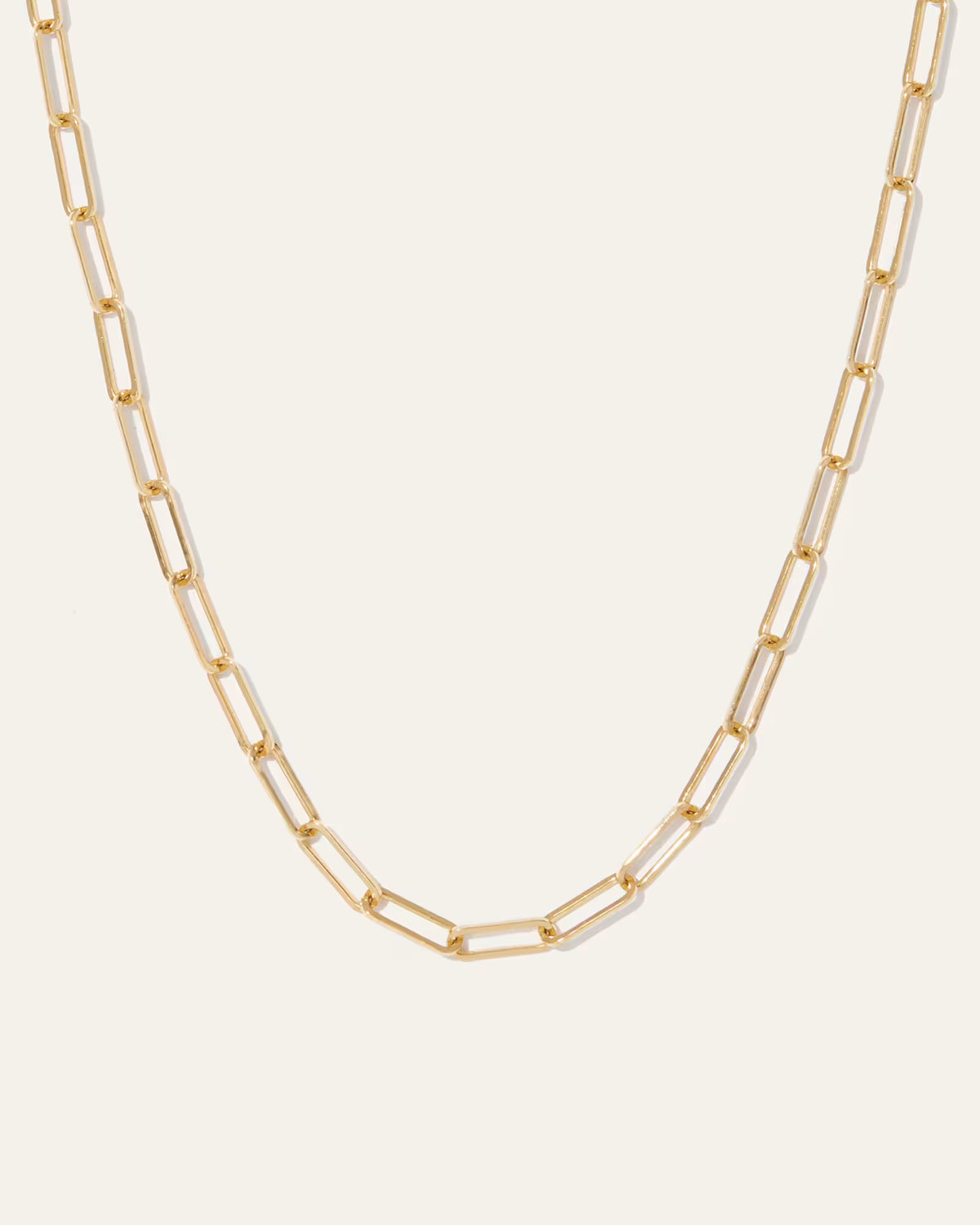 14K Gold Paperclip Chain Necklace - 3.2mm - US 5639