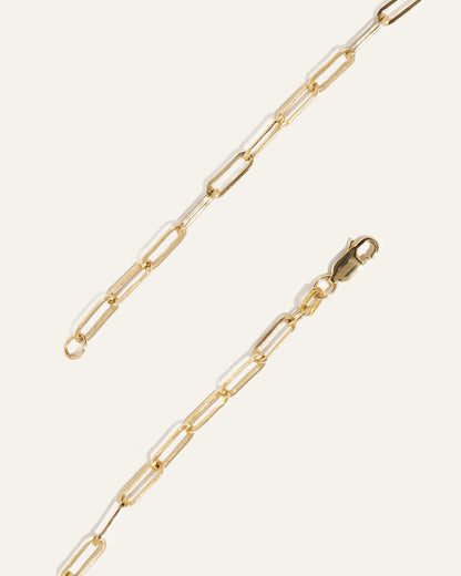 14K Gold Paperclip Chain Necklace - 3.2mm - US 5639