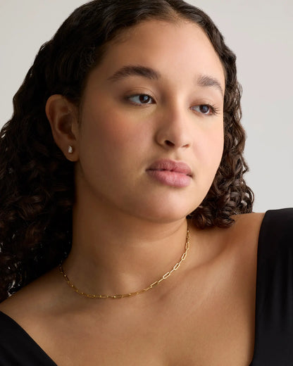 14K Gold Paperclip Chain Necklace - 3.2mm - US 5639
