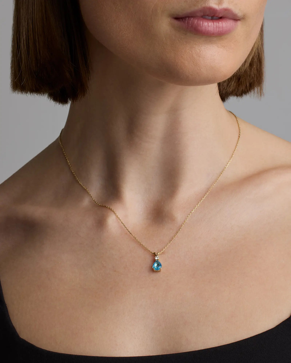 14K Gold Diamond & Semi-Precious Gemstone Drop Necklace - US 1305