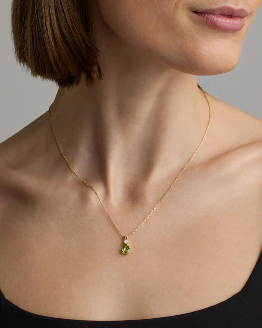 14K Gold Diamond & Semi-Precious Gemstone Drop Necklace - US 6131