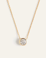 14K Gold Lab Grown Diamond Bezel Necklace - US 8668