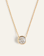 14K Gold Lab Grown Diamond Bezel Necklace - US 2963