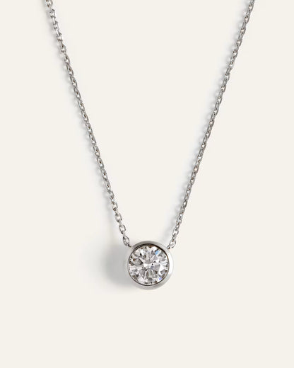 14K Gold Lab Grown Diamond Bezel Necklace - US 1734