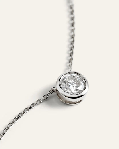 14K Gold Lab Grown Diamond Bezel Necklace - US 1734