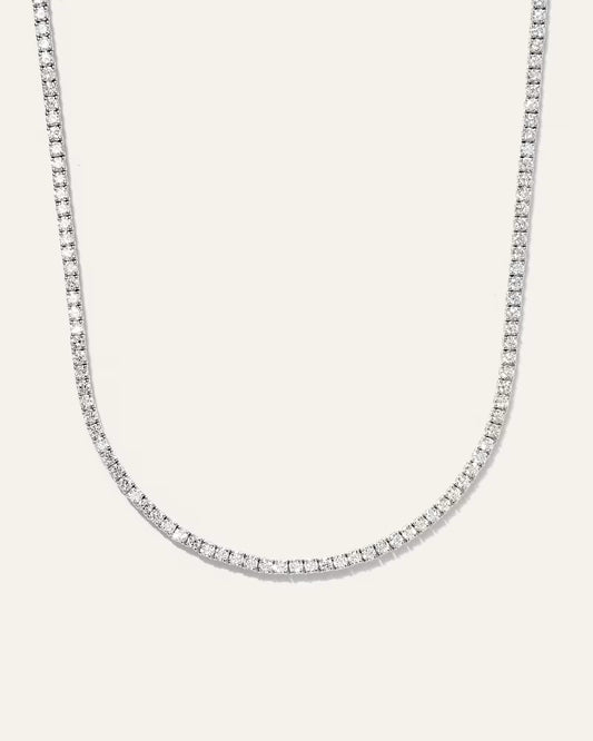 14K Gold Lab Grown Diamond Tennis Necklace - 7ctw - US 9023