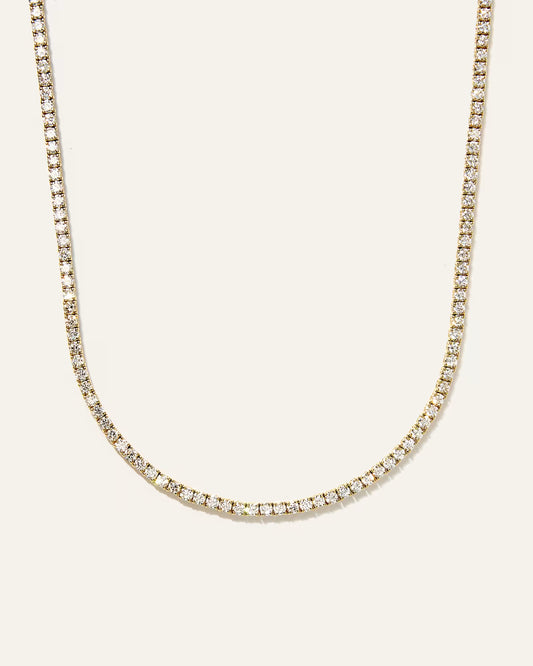 14K Gold Lab Grown Diamond Tennis Necklace - 7ctw - US 1451