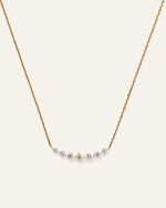 14K Gold Lab Grown Diamond Graduated Bar Necklace - US 1460