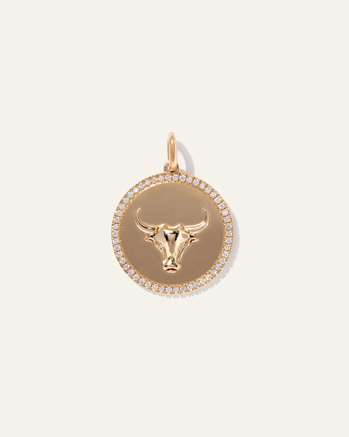 14K Gold Pave Zodiac Medallion Necklace - US 9806