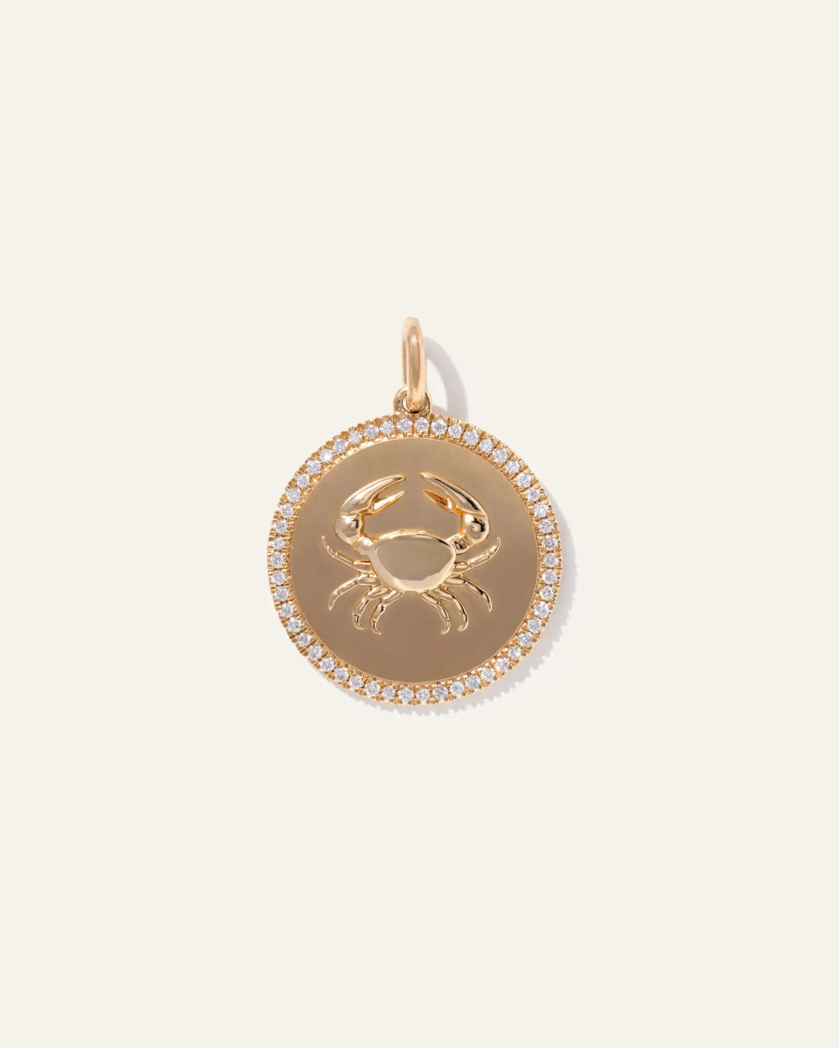 14K Gold Pave Zodiac Medallion Necklace - US 7773