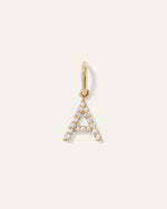 14K Gold Diamond Letter Charm - US 5169